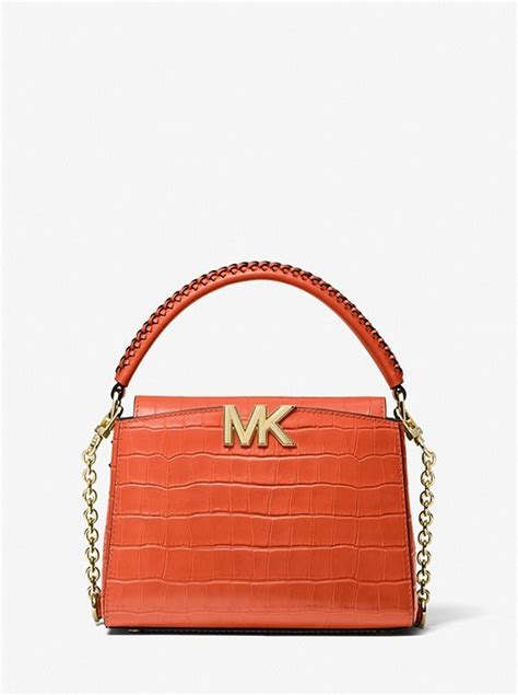 michael michael kors karlie small crocodile embossed leather crossbody bag|michael kors mini handbags.